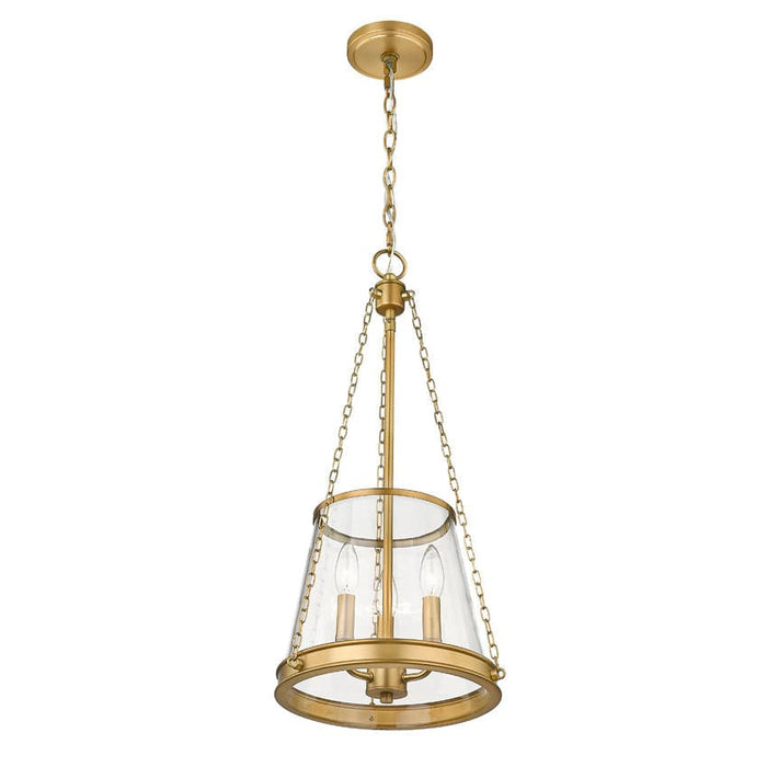 Z-Lite Prescott Rubbed Brass 3 Light Pendant 341P12-RB | theLightShop