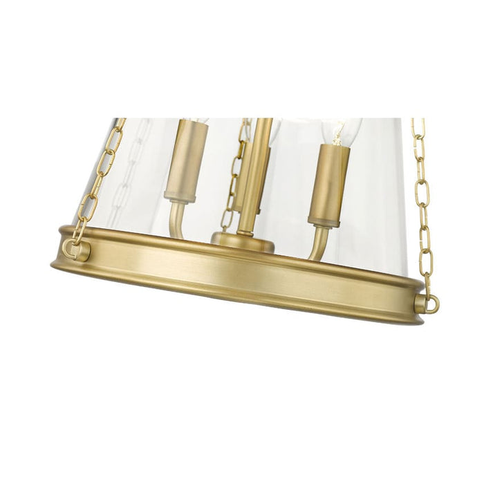 Z-Lite Prescott Rubbed Brass 3 Light Pendant 341P12-RB | theLightShop