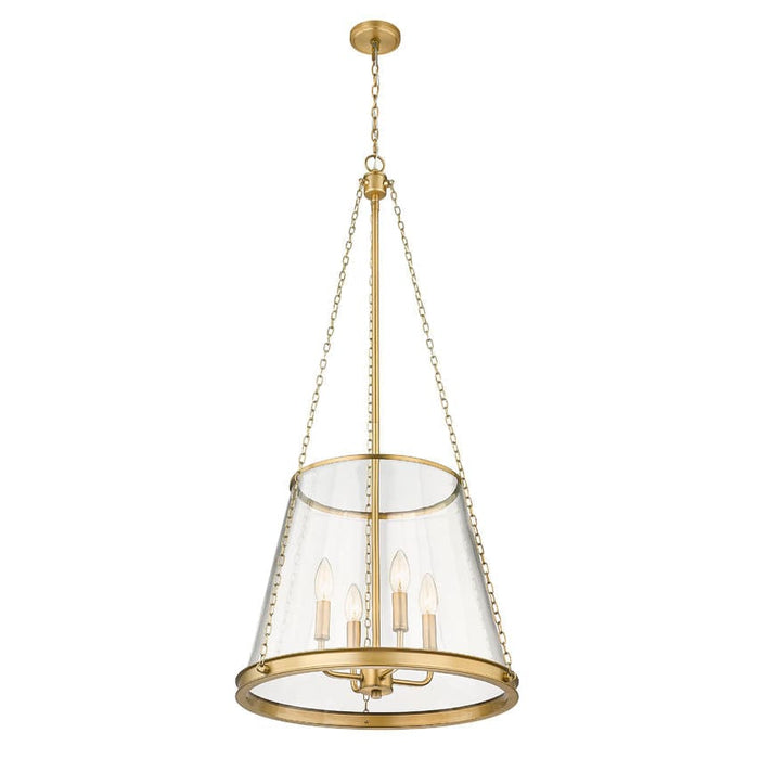 Z-Lite Prescott Rubbed Brass 4 Light Pendant 341P18-RB | theLightShop