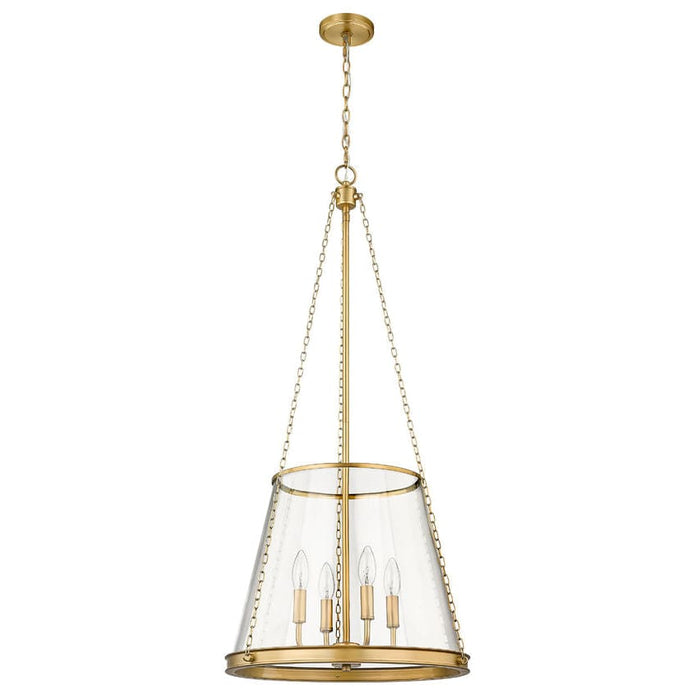 Z-Lite Prescott Rubbed Brass 4 Light Pendant 341P18-RB | theLightShop