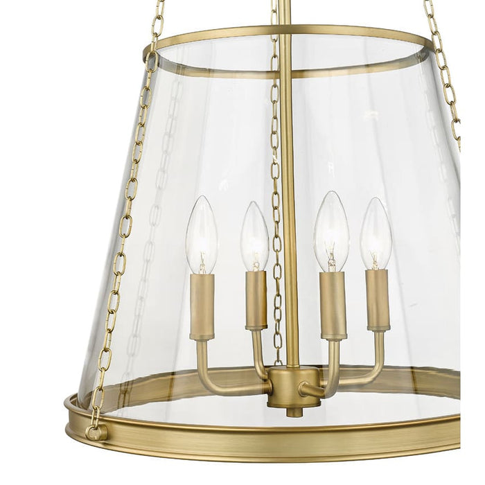Z-Lite Prescott Rubbed Brass 4 Light Pendant 341P18-RB | theLightShop