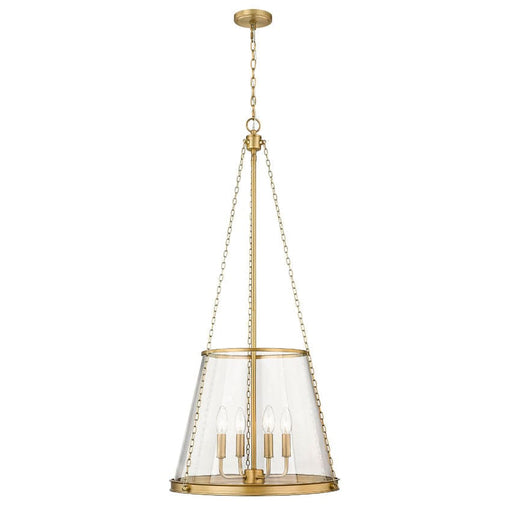 Z-Lite Prescott Rubbed Brass 4 Light Pendant 341P18-RB | theLightShop