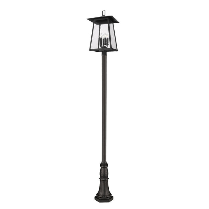 Z-Lite Rainer 6 Light Outdoor Post Mounted Fixture - Black