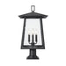 Z-Lite Rainer Outdoor Pier Mounted Fixture Black 4 Light 5015PHBR-533PM-BK | theLightShop