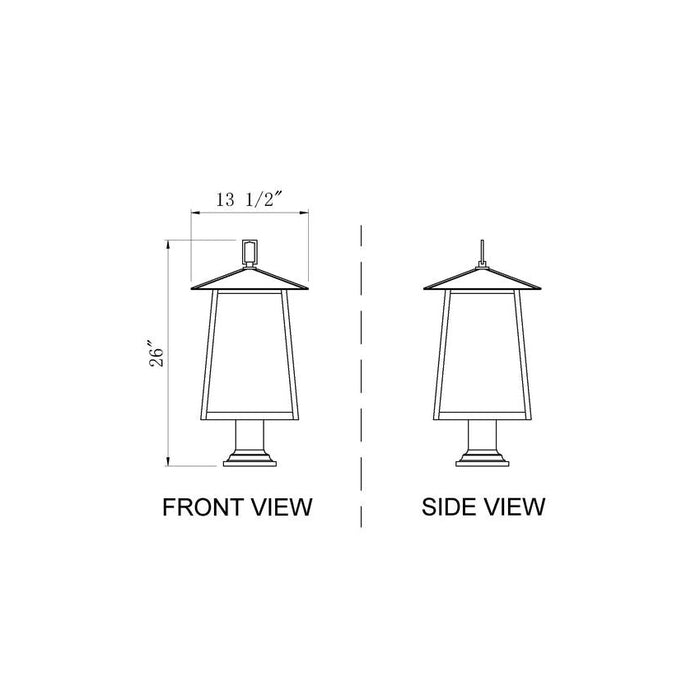 Z-Lite Rainer Outdoor Pier Mounted Fixture Black 4 Light 5015PHBR-533PM-BK | theLightShop