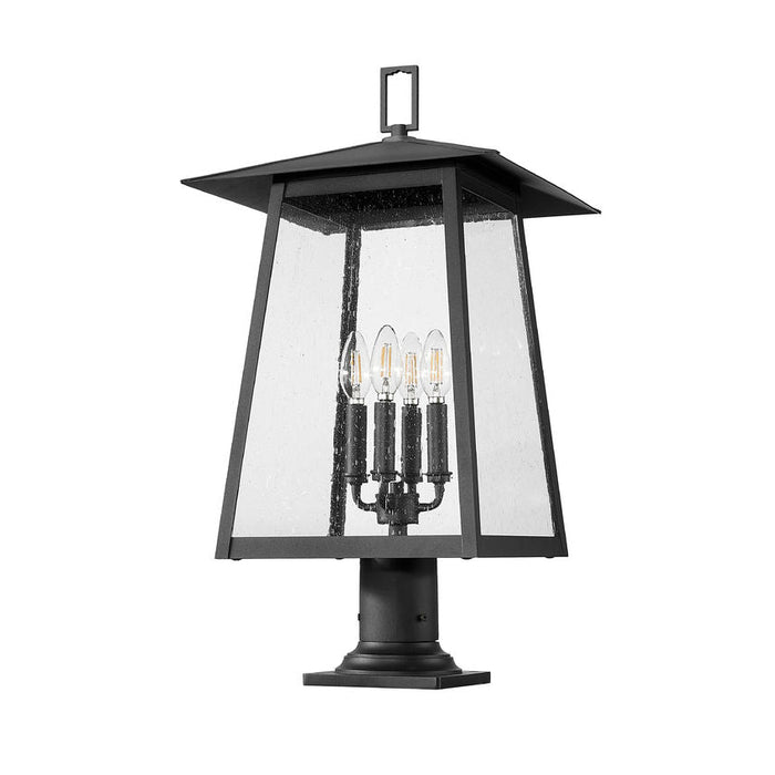Z-Lite Rainer Outdoor Pier Mounted Fixture Black 4 Light 5015PHBR-533PM-BK | theLightShop