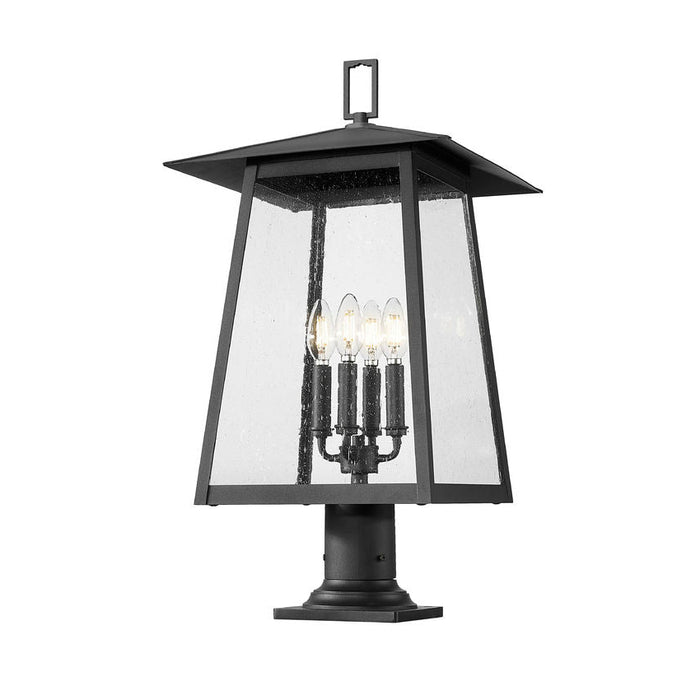 Z-Lite Rainer Outdoor Pier Mounted Fixture Black 4 Light 5015PHBR-533PM-BK | theLightShop