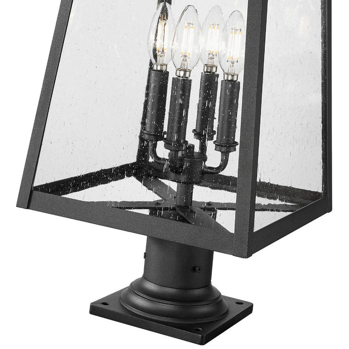 Z-Lite Rainer Outdoor Pier Mounted Fixture Black 4 Light 5015PHBR-533PM-BK | theLightShop