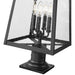 Z-Lite Rainer Outdoor Pier Mounted Fixture Black 4 Light 5015PHBR-533PM-BK | theLightShop