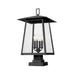 Z-Lite Rainer Outdoor Pier Mounted Fixture Black 4 Light 5015PHBS-SQPM-BK | theLightShop