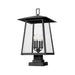Z-Lite Rainer Outdoor Pier Mounted Fixture Black 4 Light 5015PHBS-SQPM-BK | theLightShop