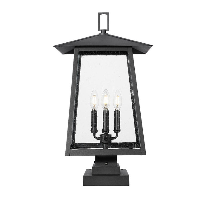 Z-Lite Rainer Outdoor Pier Mounted Fixture Black 4 Light 5015PHBS-SQPM-BK | theLightShop