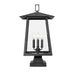 Z-Lite Rainer Outdoor Pier Mounted Fixture Black 4 Light 5015PHBS-SQPM-BK | theLightShop