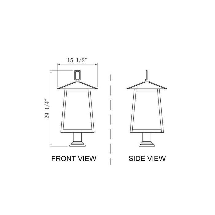 Z-Lite Rainer Outdoor Pier Mounted Fixture Black 5 Light 5015PHXLR-533PM-BK | theLightShop
