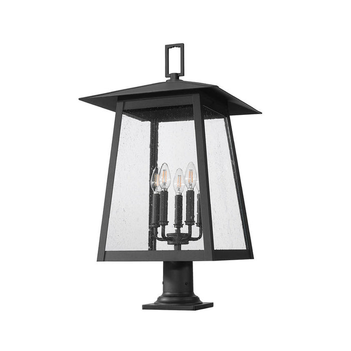 Z-Lite Rainer Outdoor Pier Mounted Fixture Black 5 Light 5015PHXLR-533PM-BK | theLightShop