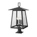 Z-Lite Rainer Outdoor Pier Mounted Fixture Black 5 Light 5015PHXLR-533PM-BK | theLightShop
