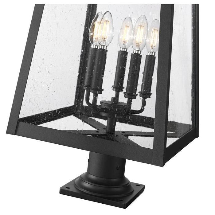 Z-Lite Rainer Outdoor Pier Mounted Fixture Black 5 Light 5015PHXLR-533PM-BK | theLightShop