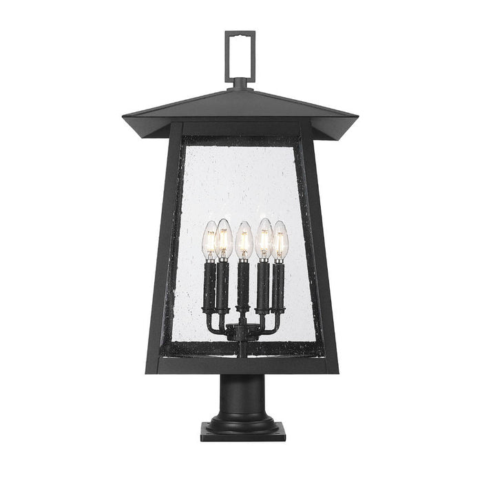 Z-Lite Rainer Outdoor Pier Mounted Fixture Black 5 Light 5015PHXLR-533PM-BK | theLightShop