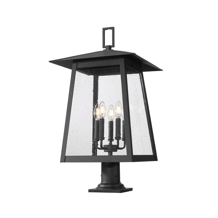 Z-Lite Rainer Outdoor Pier Mounted Fixture Black 5 Light 5015PHXLR-533PM-BK | theLightShop