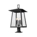 Z-Lite Rainer Outdoor Pier Mounted Fixture Black 5 Light 5015PHXLR-533PM-BK | theLightShop