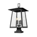 Z-Lite Rainer Outdoor Pier Mounted Fixture Black 5 Light 5015PHXLS-SQPM-BK | theLightShop