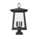 Z-Lite Rainer Outdoor Pier Mounted Fixture Black 5 Light 5015PHXLS-SQPM-BK | theLightShop