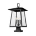 Z-Lite Rainer Outdoor Pier Mounted Fixture Black 5 Light 5015PHXLS-SQPM-BK | theLightShop