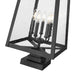 Z-Lite Rainer Outdoor Pier Mounted Fixture Black 5 Light 5015PHXLS-SQPM-BK | theLightShop