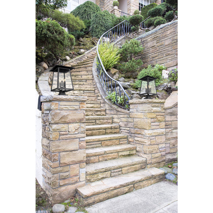 Z-Lite Rainer Outdoor Pier Mounted Fixture Black 5 Light 5015PHXLS-SQPM-BK | theLightShop