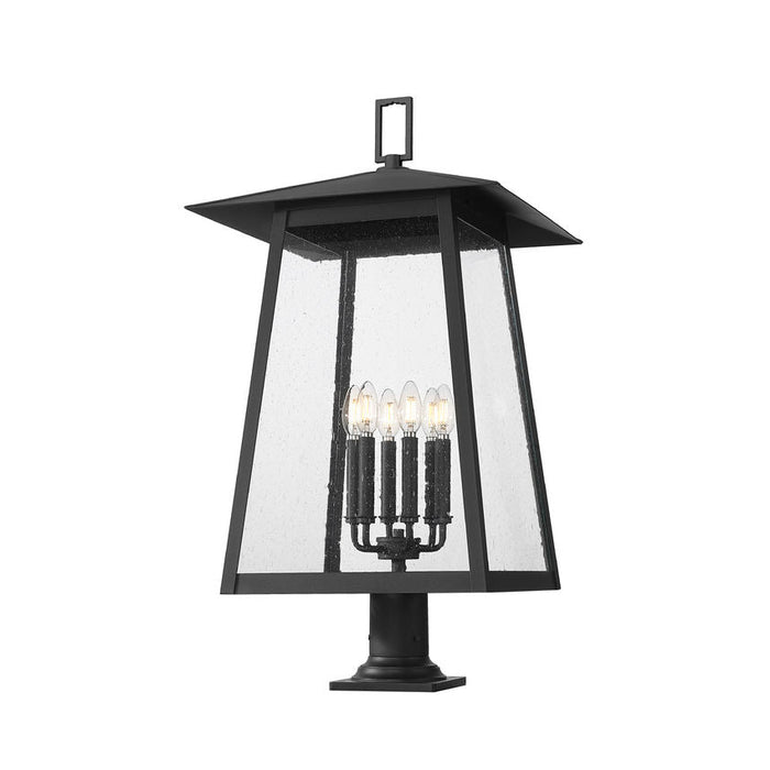 Z-Lite Rainer Outdoor Pier Mounted Fixture Black 6 Light 5015PHXXLR-533PM-BK | theLightShop