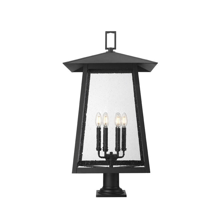 Z-Lite Rainer Outdoor Pier Mounted Fixture Black 6 Light 5015PHXXLR-533PM-BK | theLightShop