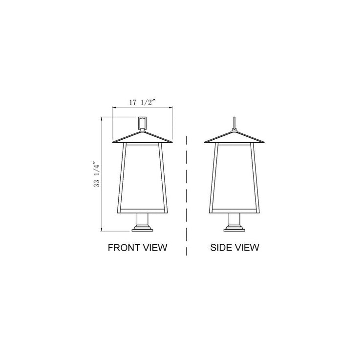 Z-Lite Rainer Outdoor Pier Mounted Fixture Black 6 Light 5015PHXXLR-533PM-BK | theLightShop