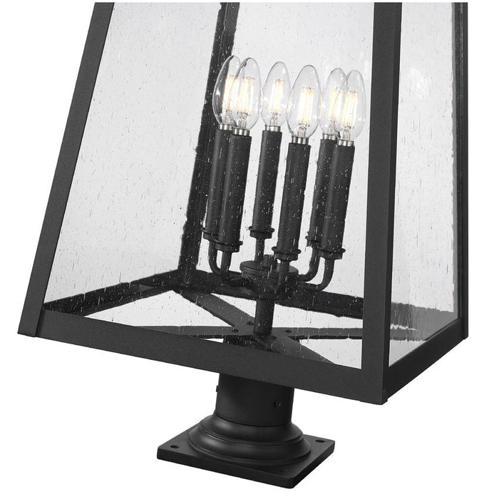 Z-Lite Rainer Outdoor Pier Mounted Fixture Black 6 Light 5015PHXXLR-533PM-BK | theLightShop