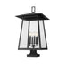 Z-Lite Rainer Outdoor Pier Mounted Fixture Black 6 Light 5015PHXXLS-SQPM-BK | theLightShop