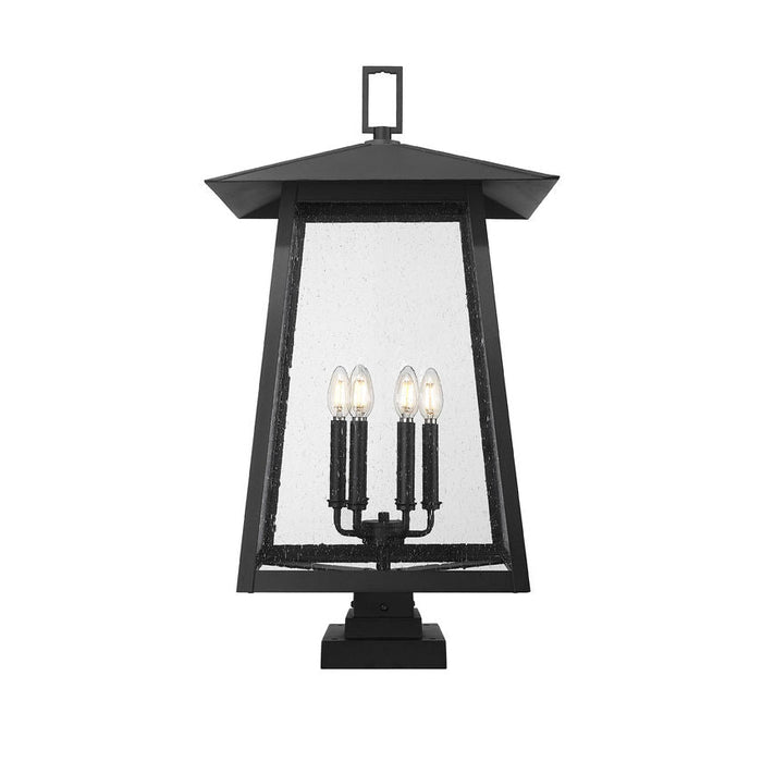 Z-Lite Rainer Outdoor Pier Mounted Fixture Black 6 Light 5015PHXXLS-SQPM-BK | theLightShop