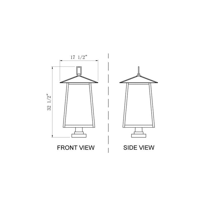 Z-Lite Rainer Outdoor Pier Mounted Fixture Black 6 Light 5015PHXXLS-SQPM-BK | theLightShop