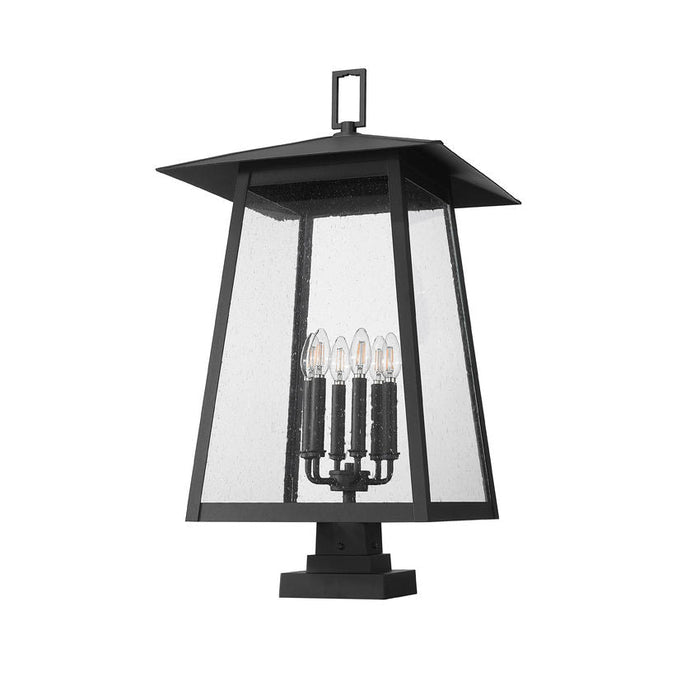 Z-Lite Rainer Outdoor Pier Mounted Fixture Black 6 Light 5015PHXXLS-SQPM-BK | theLightShop