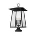 Z-Lite Rainer Outdoor Pier Mounted Fixture Black 6 Light 5015PHXXLS-SQPM-BK | theLightShop