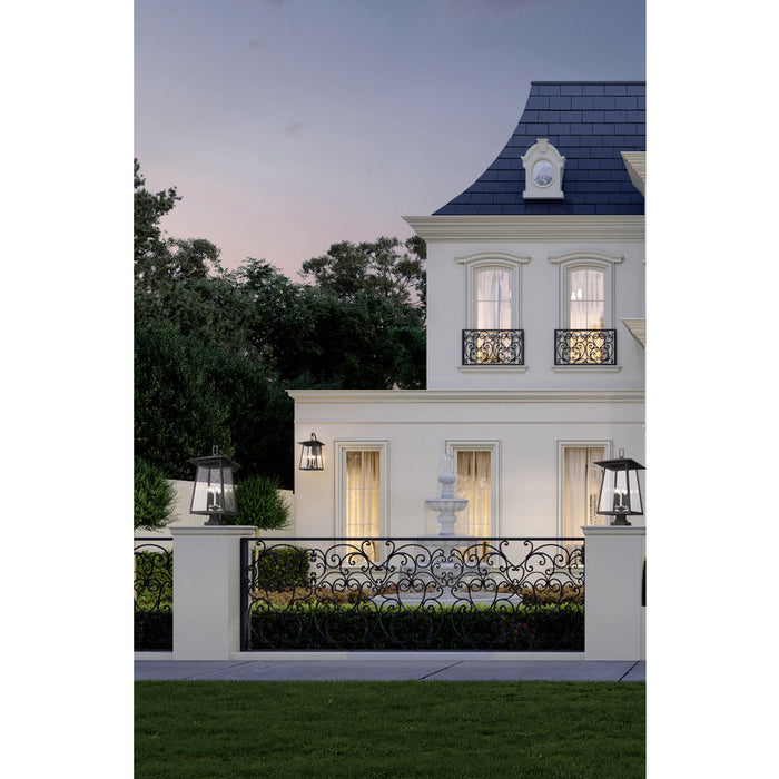Z-Lite Rainer Outdoor Pier Mounted Fixture Black 6 Light 5015PHXXLS-SQPM-BK | theLightShop