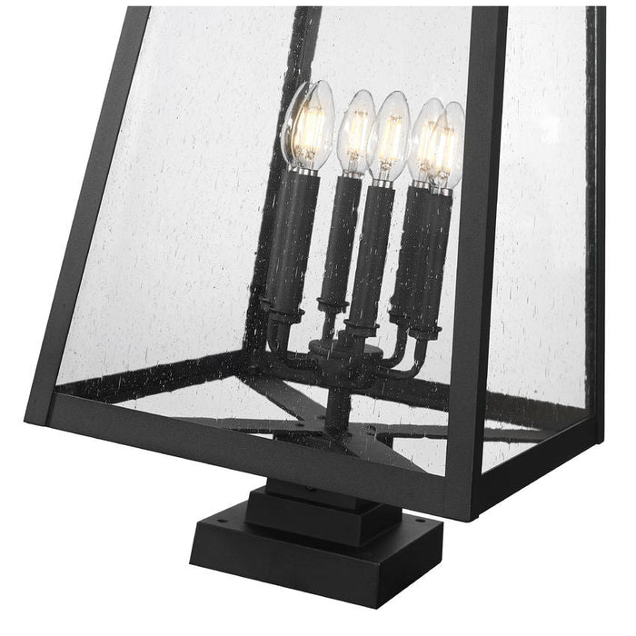Z-Lite Rainer Outdoor Pier Mounted Fixture Black 6 Light 5015PHXXLS-SQPM-BK | theLightShop