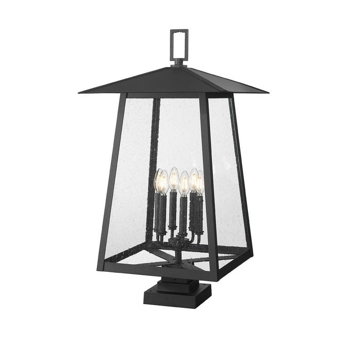 Z-Lite Rainer Outdoor Pier Mounted Fixture Black 6 Light 5015PHXXLS-SQPM-BK | theLightShop