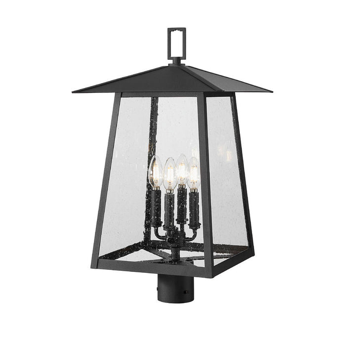 Z-Lite Rainer Outdoor Post Mount Fixture Black 4 Light 5015PHBR-BK | theLightShop