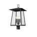 Z-Lite Rainer Outdoor Post Mount Fixture Black 4 Light 5015PHBR-BK | theLightShop