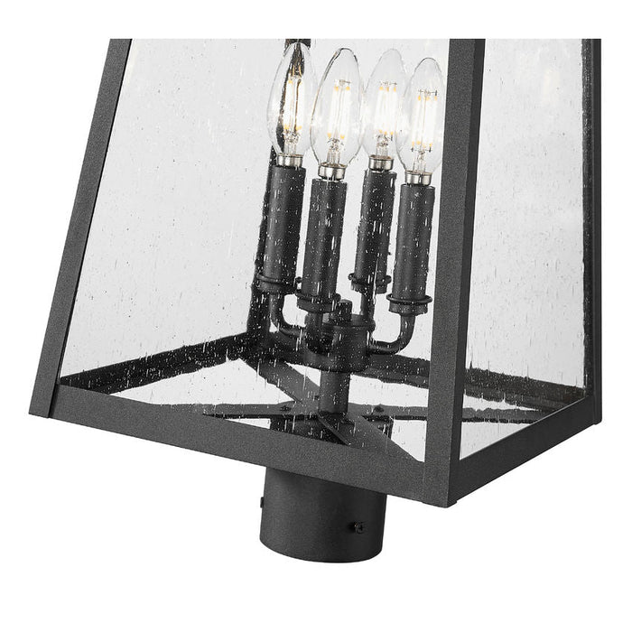 Z-Lite Rainer Outdoor Post Mount Fixture Black 4 Light 5015PHBR-BK | theLightShop
