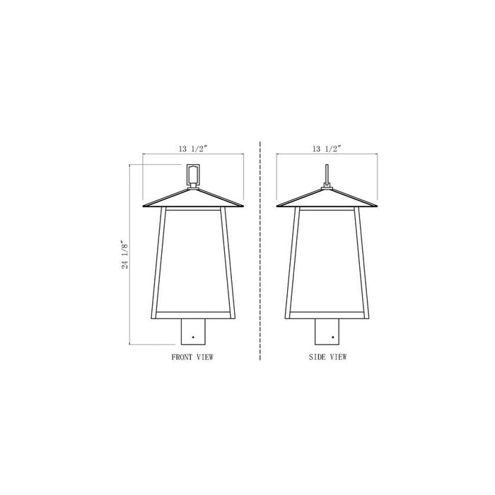 Z-Lite Rainer Outdoor Post Mount Fixture Black 4 Light 5015PHBR-BK | theLightShop