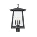 Z-Lite Rainer Outdoor Post Mount Fixture Black 4 Light 5015PHBR-BK | theLightShop