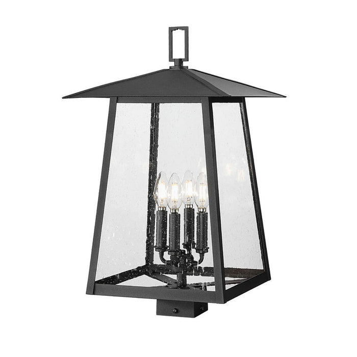 Z-Lite Rainer Outdoor Post Mount Fixture Black 4 Light 5015PHBS-BK | theLightShop