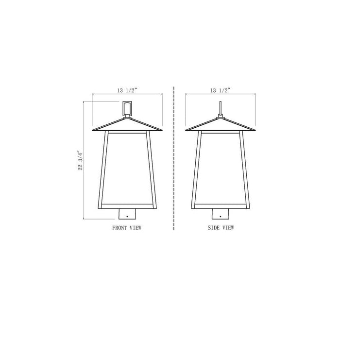 Z-Lite Rainer Outdoor Post Mount Fixture Black 4 Light 5015PHBS-BK | theLightShop