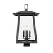 Z-Lite Rainer Outdoor Post Mount Fixture Black 4 Light 5015PHBS-BK | theLightShop