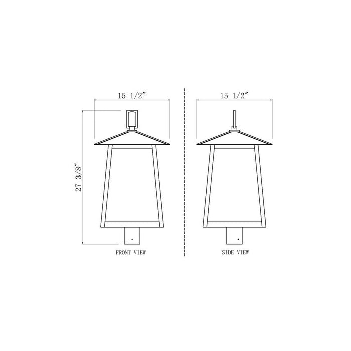 Z-Lite Rainer Outdoor Post Mount Fixture Black 5 Light 5015PHXLR-BK | theLightShop